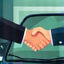 Satisfied customer shaking hands with service provider